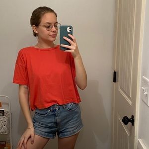 Madewell Size XS Cropped Orange Tee